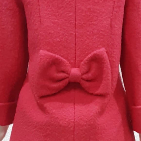 WOOL PINK JACKET FUR COLLAR MOPLE. Korean Fashion - Picture 6 of 9
